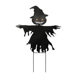 Haunted Hill Farm 3 ft. LED Prelit Scarecrow Yard Stake