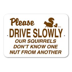 Noble Beasts Graphics English White Safety Sign 12 in. H X 18 in. W