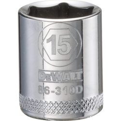 DeWalt 15 mm X 3/8 in. drive Metric 6 Point Socket 1 pc