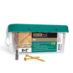 Deck Plus No. 8 Ga. X 2 in. L Tan Star Flat Head Deck Screws