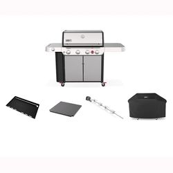 Weber Genesis S-435 LP Grill Bundle: Grill, Cover, Baking Stone, Griddle, Rotisserie