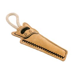 Territory For Dog Black/Natural Leather Saw Tug Squeak Dog Toy All Pet Sizes 1