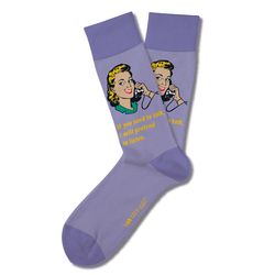 Two Left Feet Unisex Need To Talk M/L Novelty Socks Purple