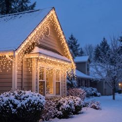 Good Tidings Incandescent Clear 300 ct Icicle Christmas Lights 9 ft.