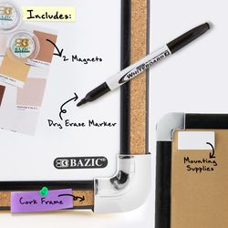 Bazic Products 17 in. H X 23 in. W Self-Adhesive Magnetic Dry Erase Board