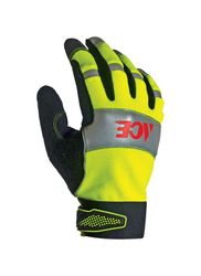 Ace Men's Indoor/Outdoor Hi-Viz Work Gloves Black/Yellow M 1 pair