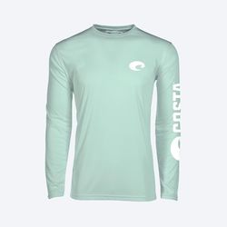 Costa XXL Long Sleeve Men's Crew Neck Mint Technical Crew Tee Shirt
