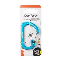 Nite Ize SlideLock Aluminum Blue Locking Carabiner Keychain