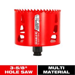 Diablo Snap-Lock Plus 3-5/8 in. Carbide Tipped 2-3/8 in. L Hole Saw