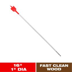 Diablo 1 in. X 16 in. L High Speed Steel Clean Wood Spade Bit Hex Shank 1 pk