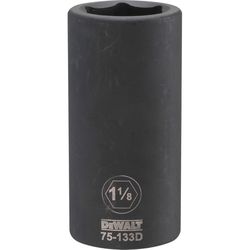 DeWalt 1-1/8 in. X 3/4 in. drive SAE 6 Point Deep Impact Socket 1 pc