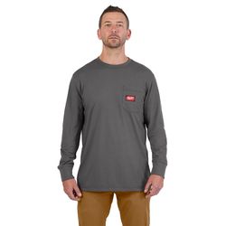 Milwaukee Gridiron L Long Sleeve Men's Round Neck Gray Tee Shirt