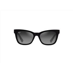Maui Jim Hiwahiwa Sunglasses Women's Shiny Black w/Trans Light Gray Frame Neutral Gray Lens Polarize