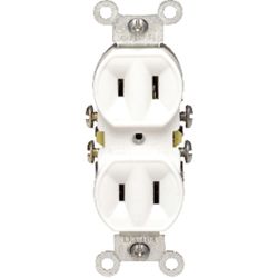 Leviton 15 amps 125 V Duplex White Outlet 1-15R 1 pk