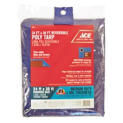 Ace 24 ft. W X 36 ft. L Medium Duty Polyethylene Tarp Blue/Brown