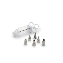 Fox Run Clear/Silver/White Stainless Steel Icing Syringe