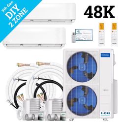 MRCOOL DIY 5th Gen (24 kbtu, 24 kbtu) 2 Zone 48000 BTU 21.8 SEER Ductless Mini Split Heat Pump Syste