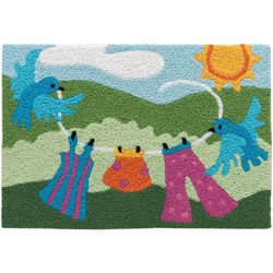 Jellybean 20 in. W X 30 in. L Multi-Color The Heist Polyester Accent Rug