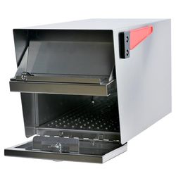 Mail Boss Mail Manager Stainless Steel Post Mount Silver Locking Mailbox