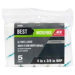 Ace Best Microfiber 4 in. W X 3/8 in. Mini Paint Roller Cover 5 pk