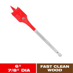 Diablo 7/8 in. X 6 in. L High Speed Steel Clean Wood Spade Bit Hex Shank 1 pk