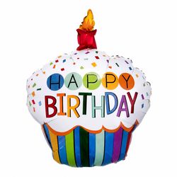 Anagram Balloons Rainbow Cupcake Foil Balloon 1 pk