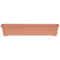 Novelty 6.4 in. H X 29.5 in. W X 8 in. D Plastic Countryside Flowerbox Flower Box Terracotta