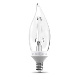 Feit BA10 E12 (Candelabra) LED Bulb Adjustable White 40 Watt Equivalence 2 pk