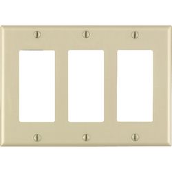 Leviton Decora Ivory 3 gang Thermoset Plastic Decorator Wall Plate 1 pk