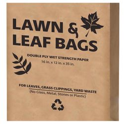 Ampac  30 gal. Lawn & Leaf Bags  Flap Tie  Paper  5 pk