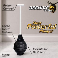 Korky Beehive Max Toilet Plunger 25 in. L X 5 in. D