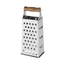 TWINE Rustic Farmhouse Silver Stainless Steel/Wood Cheese Grater