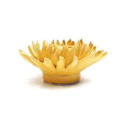 Chive English Garden 2 in. H X 4.5 in. L Glazed Yellow Ceramic Chrysanthemum Wall Flower