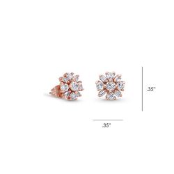 Montana Silversmiths Women's Simply Brilliant Rose Flower Rose Gold Earrings Water Resistant