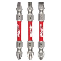 Milwaukee Assorted Double-Ended Screwdriver Bit Set Alloy Steel 3 pc