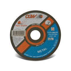 CGW 4-1/2 in. D X 7/8 in. X .40 in. thick Aluminum Oxide Cut-Off Wheel 1 pc