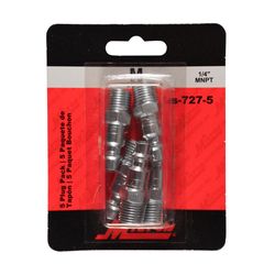 Milton Steel Air Plug 1/4 in. Male 5 pc