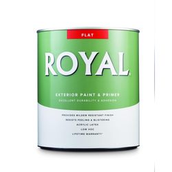 Royal Flat High Hiding White Exterior Paint and Primer Exterior 1 qt