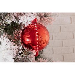 Celebrations LED Red Snow Fall Ornament 4 in. Hanging Decor