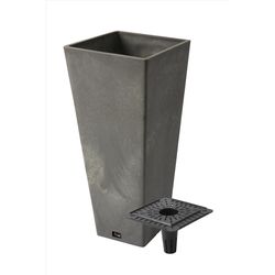 Algreen 24 in. H X 10.5 in. W Plastic Planter Concrete