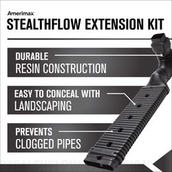 Amerimax StealthFlow 4.75 in. H X 7.25 in. W X 43 in. L Black Vinyl K Downspout Extension