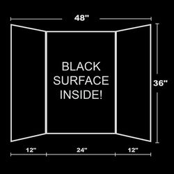 Bazic Products 36 in. W X 48 in. L Black Tri-Fold Display Board