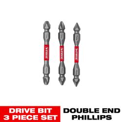 Diablo Phillips 2-1/2 in. L Double-Ended Screwdriver Bit Set Black Oxide 3 pc