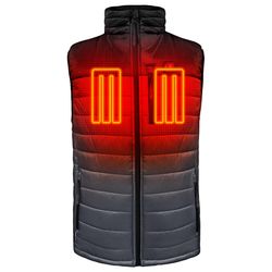 ActionHeat XXXL Sleeveless Men's Full-Zip Heated Vest Black/Gray