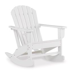 Signature Design by Ashley Sundown Treasure White HDPE Frame Slat Rocking Chair