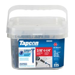 Tapcon 3/16 in. in. X 1-1/4 in. L Star Flat Head High/Low Concrete Screws