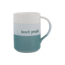 Pavilion We People 18 oz White/Teal BPA Free Beach Mug