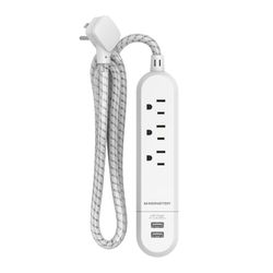 Monster Just Power it Up 4 ft. L 3 outlets Power Strip with USB Ports White