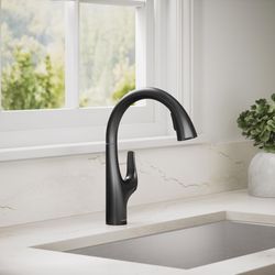 Sterling Tena One Handle Matte Black Pull-Down Kitchen Faucet