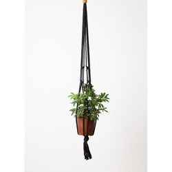 Primitive Planters Black Macrame 30 in. H Plant Hanger 1 pk